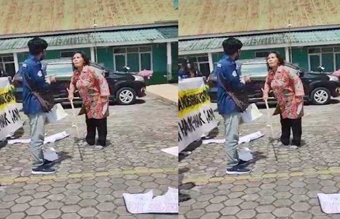 不接受被示威，文当 Unijaya 经济学院院长打学生还骂粗话