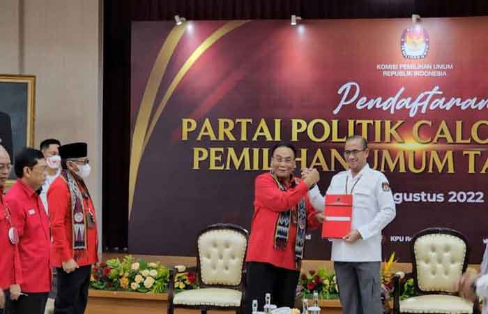 牛头党率先登记为参选政党 印尼统一党要在2024年赢得国会60席