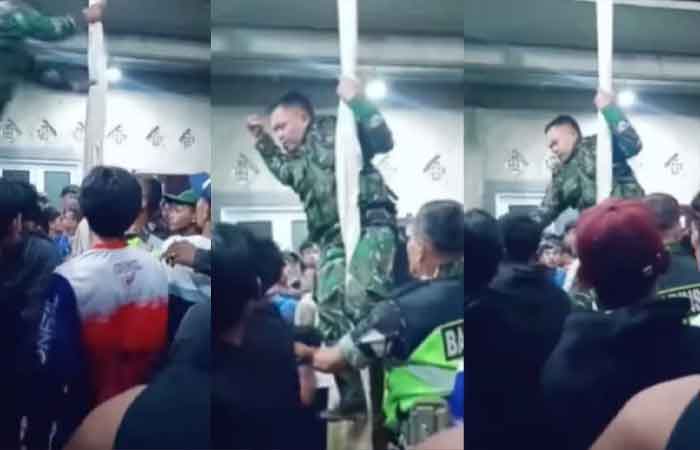 疯传！国军成员跳跃并降落在柱子上以驱散骚动，影片曝光！